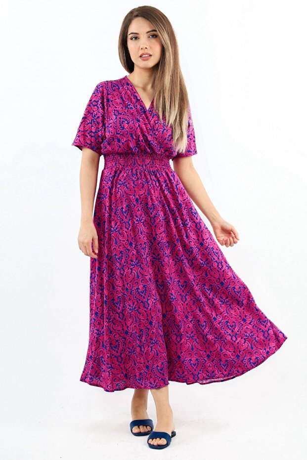 Women's Aren Pink Midi Length Viscose Dress