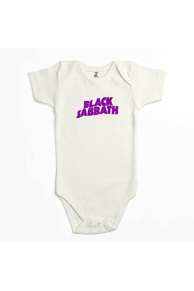 بدلة أطفال من Black Sabbath باللون الأرجواني واللون البيج