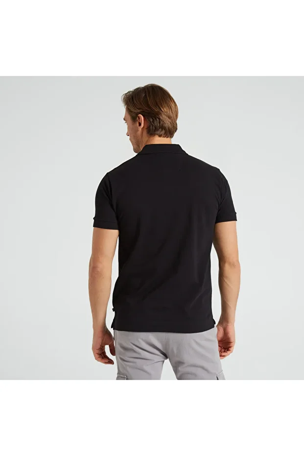 Erkek Siyah Classic Fit Kısa Kollu Polo - 2