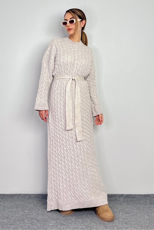 Women's Ashley Stone Hair Braided Knitwear Long Dress