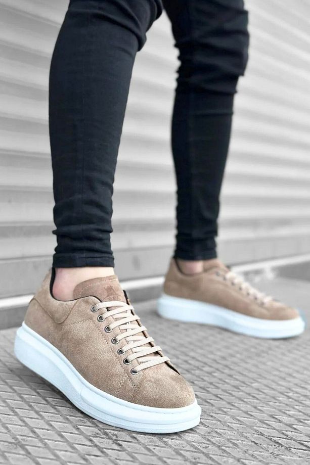 Kalın Taban Bağcıklı Sneaker Tarz Erkek Spor Ayakkabı - 1