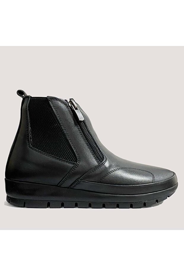240701 special leather zippered women's boot for foot protrusion - black - 37 - rmy00583-13219