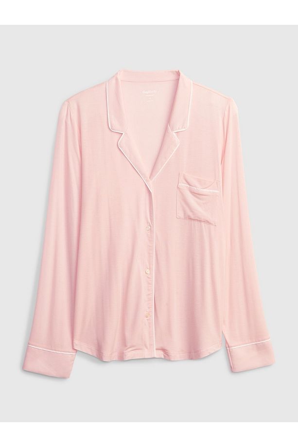 Kadın Açık Pembe Modal Pijama Üstü - 2