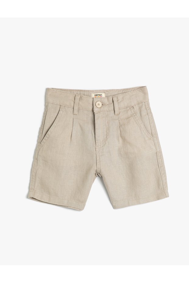 Linen Shorts Buttoned with Pockets