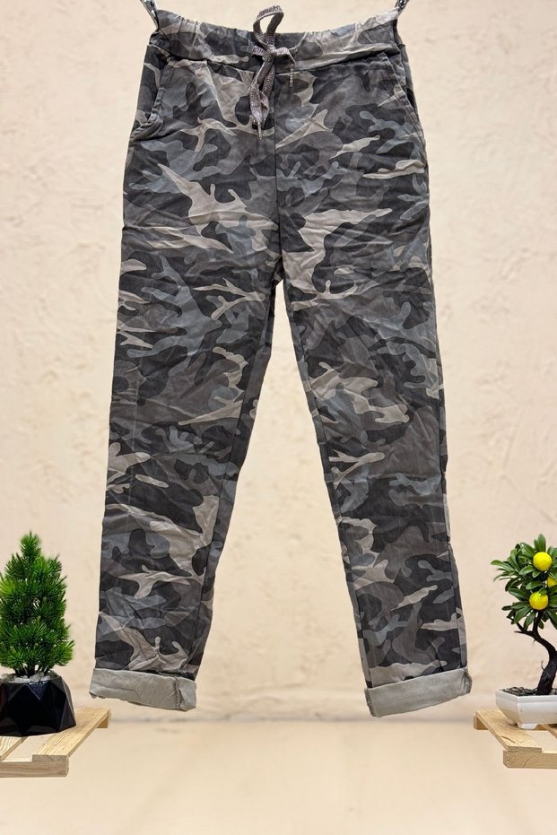 Camouflage pattern waist latikli italian pants