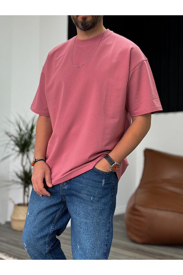 Gül Kurusu İki İplik Basic T-Shirt V2 JJ-692 - 6