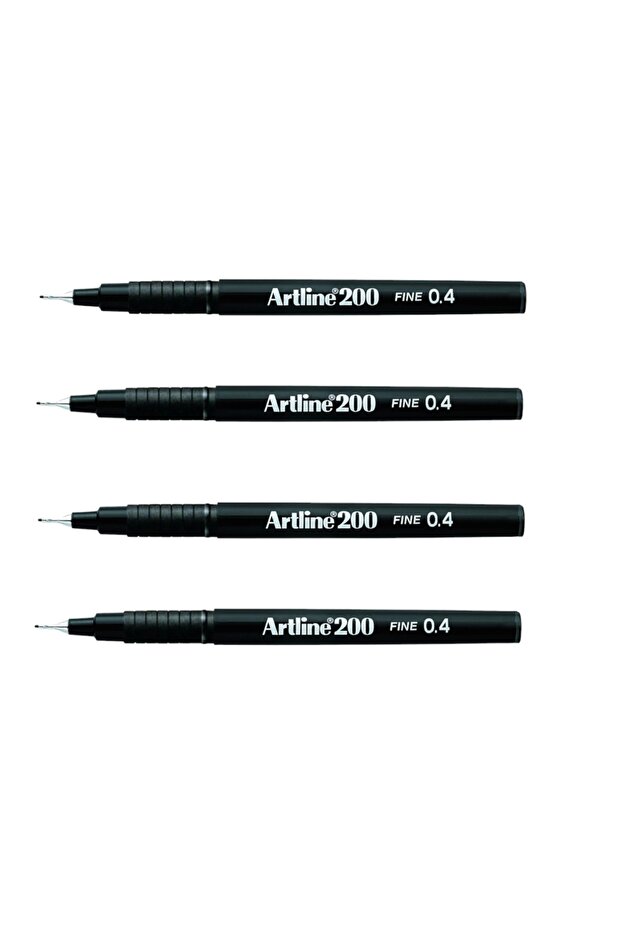 artline ARTLİNE 200N FİNE WRİTİNG PEN BLACK ( 4 Adet )