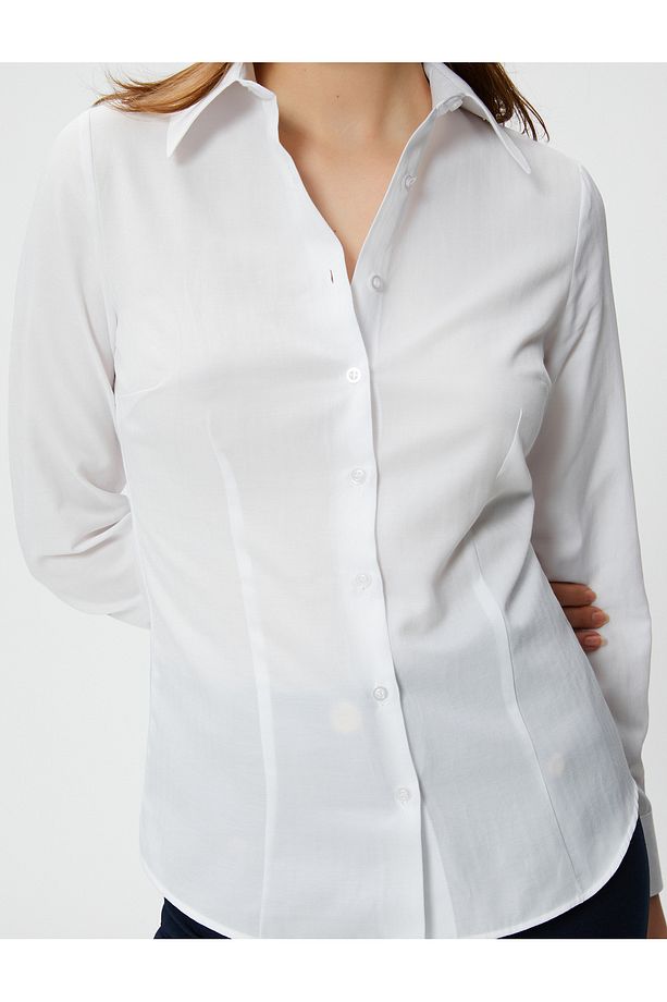 Slim Fit Gömlek Basic Uzun Kollu - 5