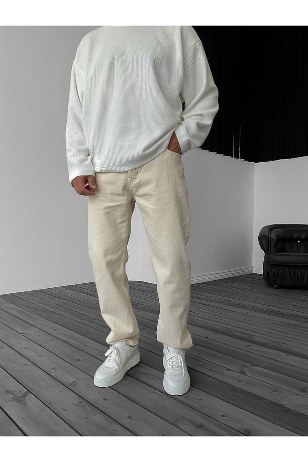 Bej Basic Baggy Jean Ke-073/445 - 3
