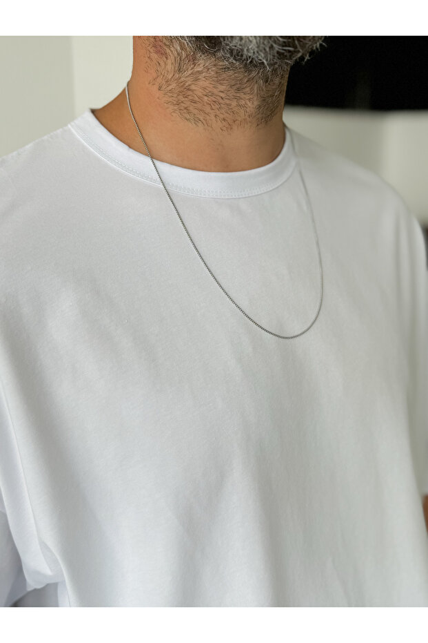 Beyaz Likralı Basic T-Shirt BY-056 - 6