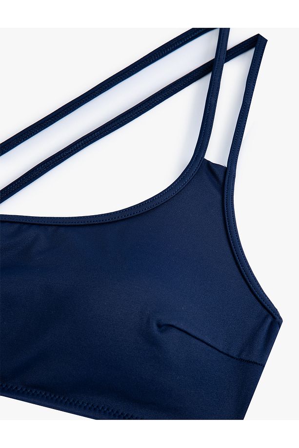 Bandeau Bikini Üstü Tek Omuz İnce Askılı - 8