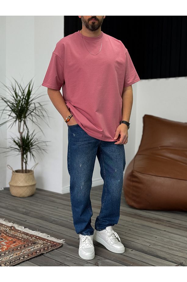 Gül Kurusu İki İplik Basic T-Shirt V2 JJ-692 - 1