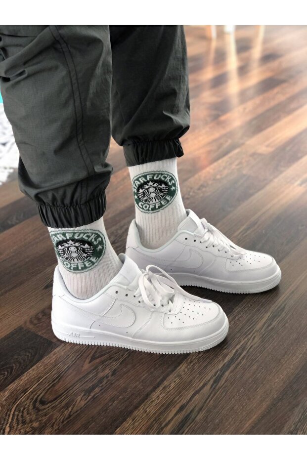 Beyaz Star Fucks Çorap - 2