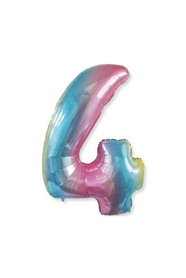4 Number Foil Balloon Rainbow 76x60 cm