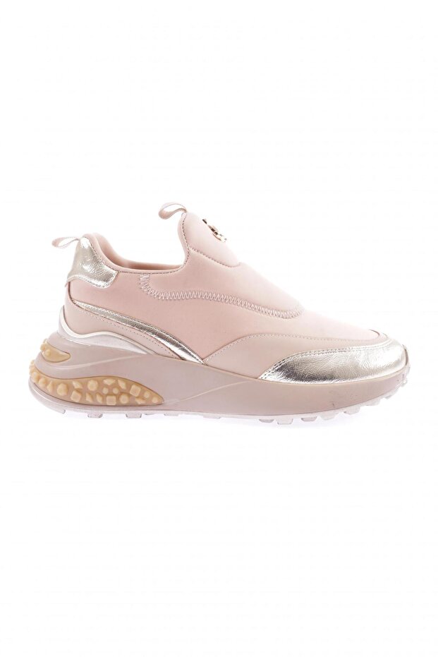 Women's Thick Sole Sneakers Shoes with Metal Accessories Beige 1373363