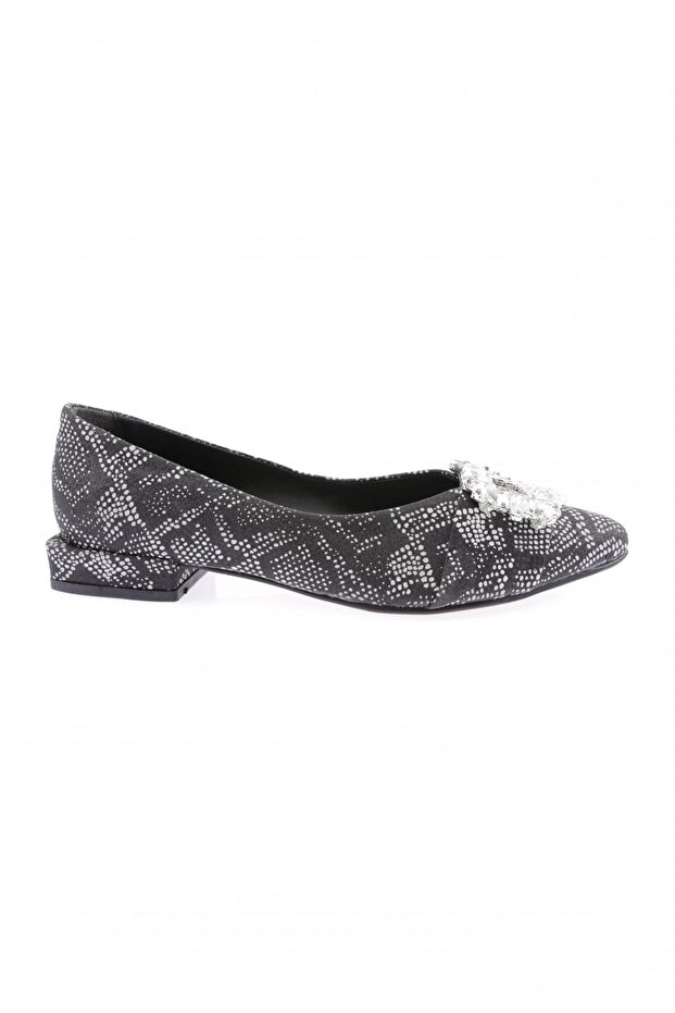 Fb-15-23y Women's Ballerinas with Crystal Square Buckle