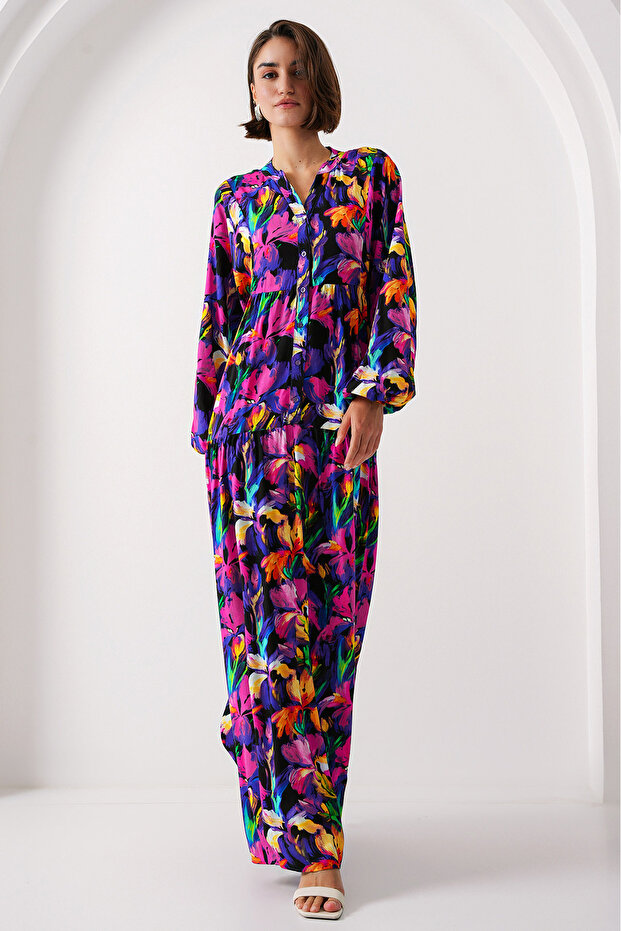 2423 موديل فستان منقوش أصلي - E. أرجواني - 5