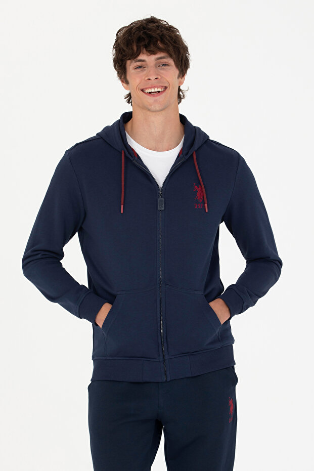 Men's Navy Blue Knitted Cardigan 50269401-Vr033