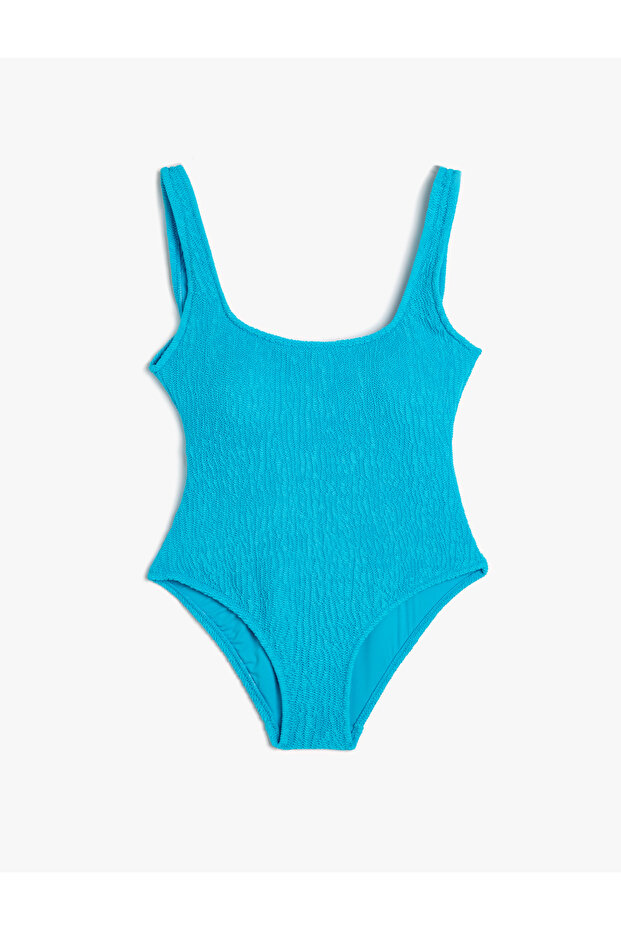Textured Swimsuit with Thick Straps