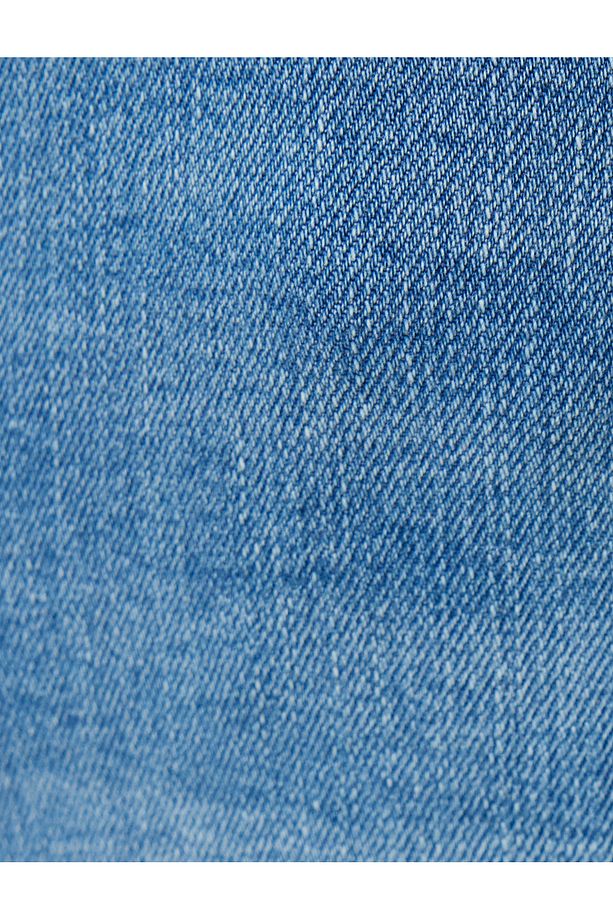 Slim Fit Kot Şort Bermuda Düğmeli Cep Detaylı - 6
