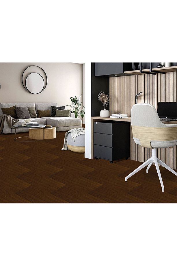 Kendinden Yapışkanlı Teak Desenli PVC Parke 25x80 cm / 5 Adet / 1 m² - 6