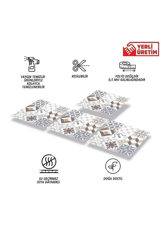 Kendinden Yapışkanlı Agora Desenli Pvc Karo 30x30 Cm (11 ADET) 1m2 - 3