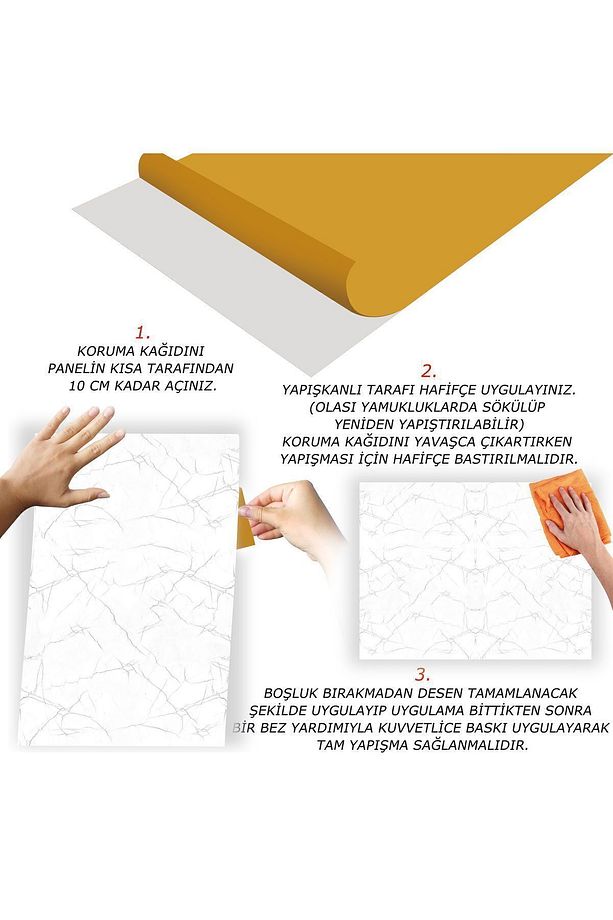 Kendinden Yapışkanlı Silver Desenli Pvc Panel 41x62 Cm (4 Adet) 1 M² - 6