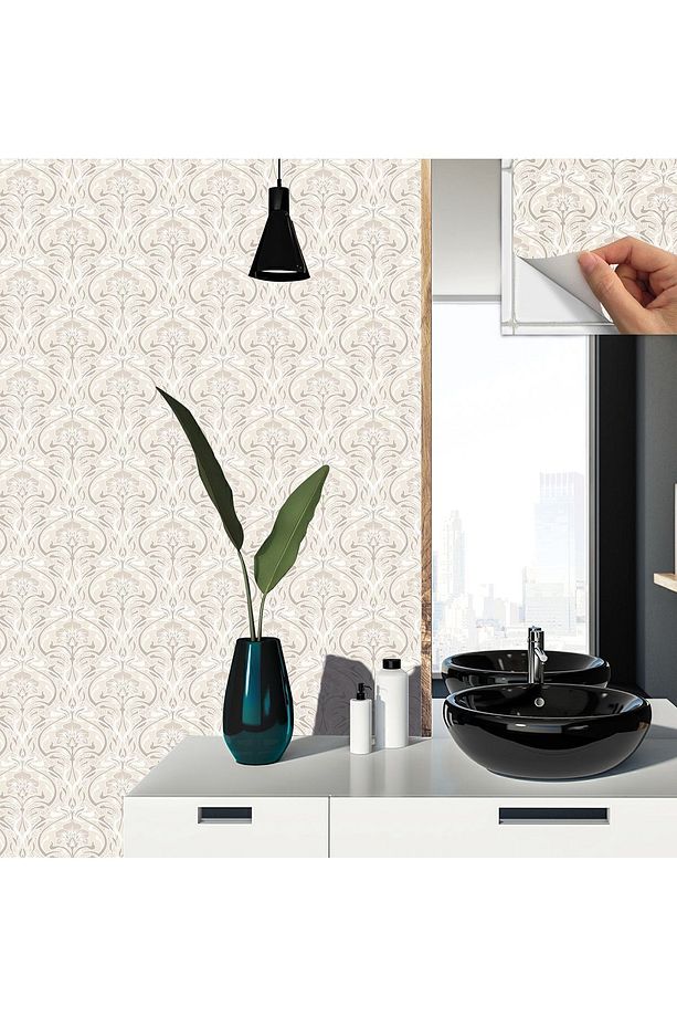 Kendinden Yapışkanlı Salon Çiçekli Desenli Pvc Karo 30x30 Cm (11 ADET) 1m2 - 4