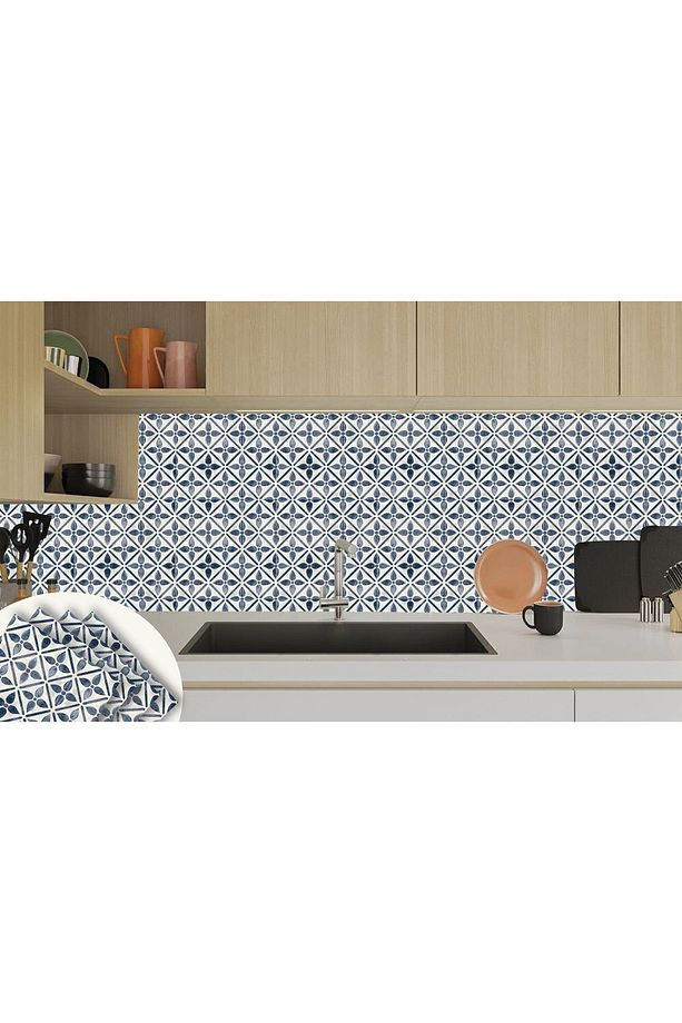 Kendinden Yapışkanlı Serenıty Desenli Tezgah Arası Kaplama Pvc Karo 30x30 Cm (11 ADET) 1m2 - 6
