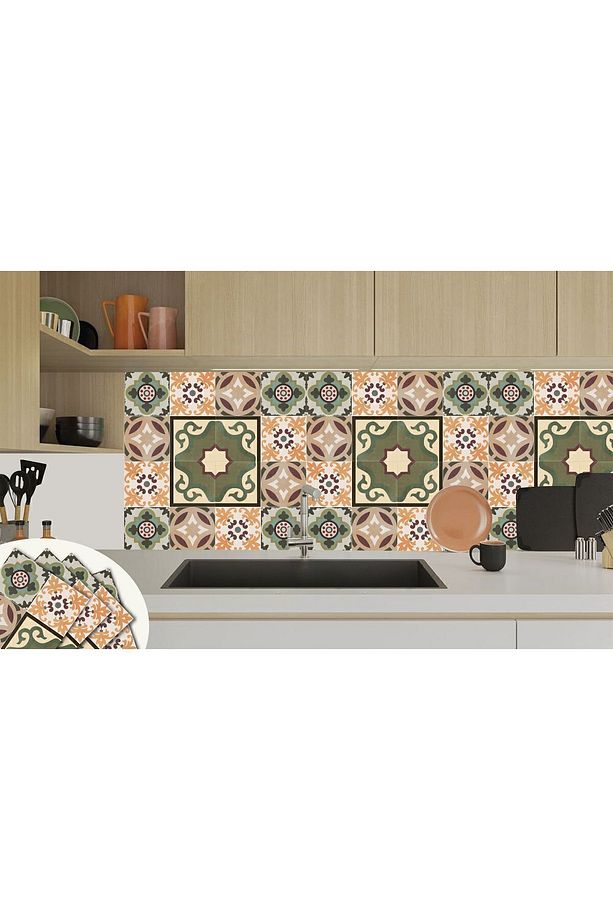 Kendinden Yapışkanlı Kafkas Desenli Pvc Karo 30x30 Cm (11 ADET) 1m2 - 5