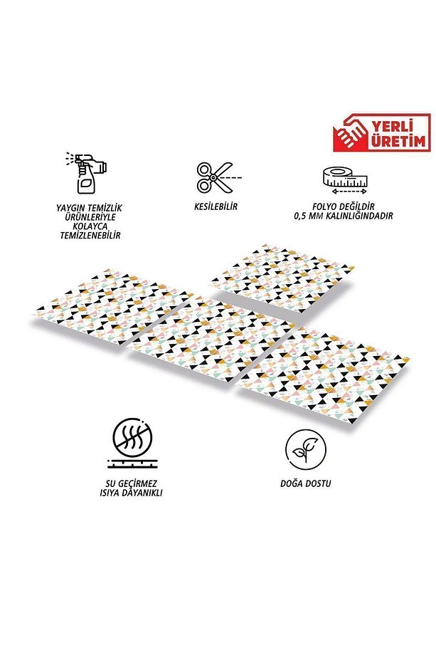 Kendinden Yapışkanlı Unicorn Desenli Pvc Karo 30x30 Cm (11 ADET) 1m2 - 3