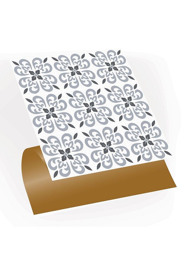 Kendinden Yapışkanlı Mutfak Banyo Kaplama Geometrik 043 Desenli Pvc Karo 30x30 Cm (11 ADET) 1m2 - 1