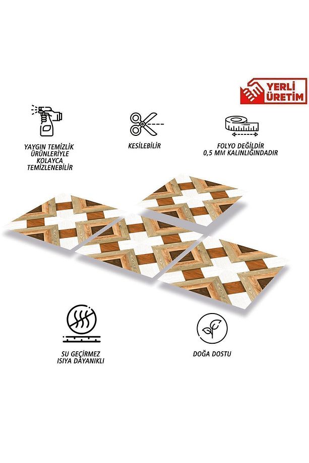 Kendinden Yapışkanlı Ahşap 006 Desenli Pvc Karo 30x30 Cm (11 ADET) 1 M² - 3