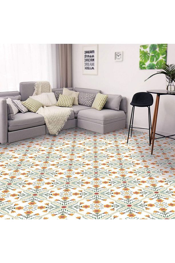 Kendinden Yapışkanlı Portakal Çiçeği Desenli Pvc Karo 30x30 Cm (11 ADET) 1 M² - 7