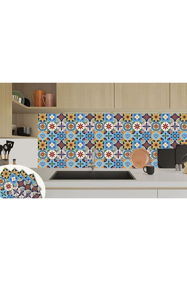 Kendinden Yapışkanlı Zambak Desenli Pvc Karo 30x30 Cm (11 Adet) 1m2 - 6