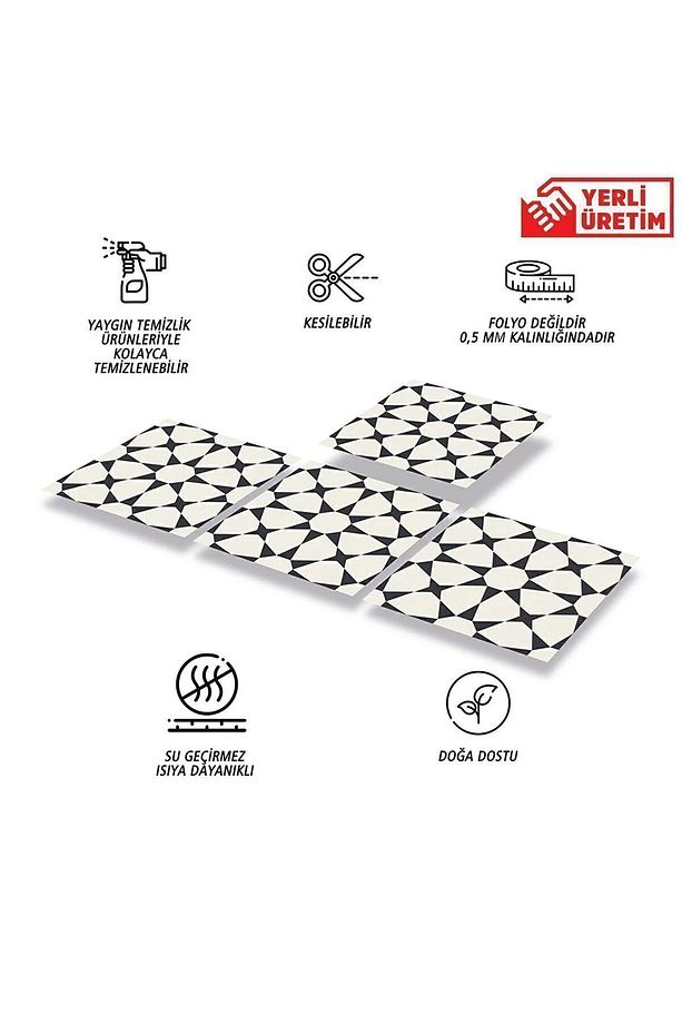Kendinden Yapışkanlı Yıldızlı Desenli Pvc Karo 30x30 Cm (11 ADET) 1m2 - 3