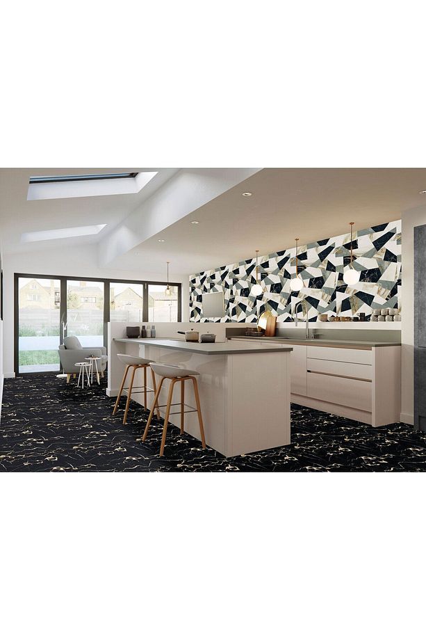 Kendinden Yapışkanlı Üçgen Kırımlı Mermer Desenli Pvc Panel 41x62 Cm (12 Adet) 3 M² - 6
