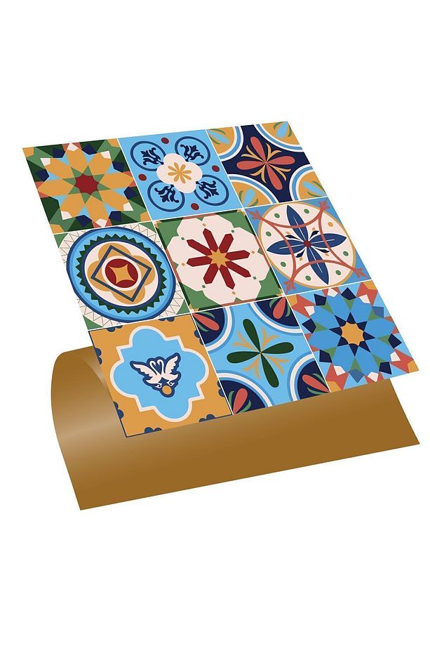 Kendinden Yapışkanlı Zambak Desenli Pvc Karo 30x30 Cm (11 Adet) 1m2 - 1