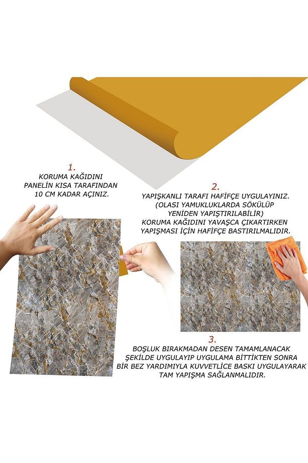 Kendinden Yapışkanlı Yeşim Mermer Desenli Pvc Panel 41x62 Cm (4 ADET) 1 M² - 6