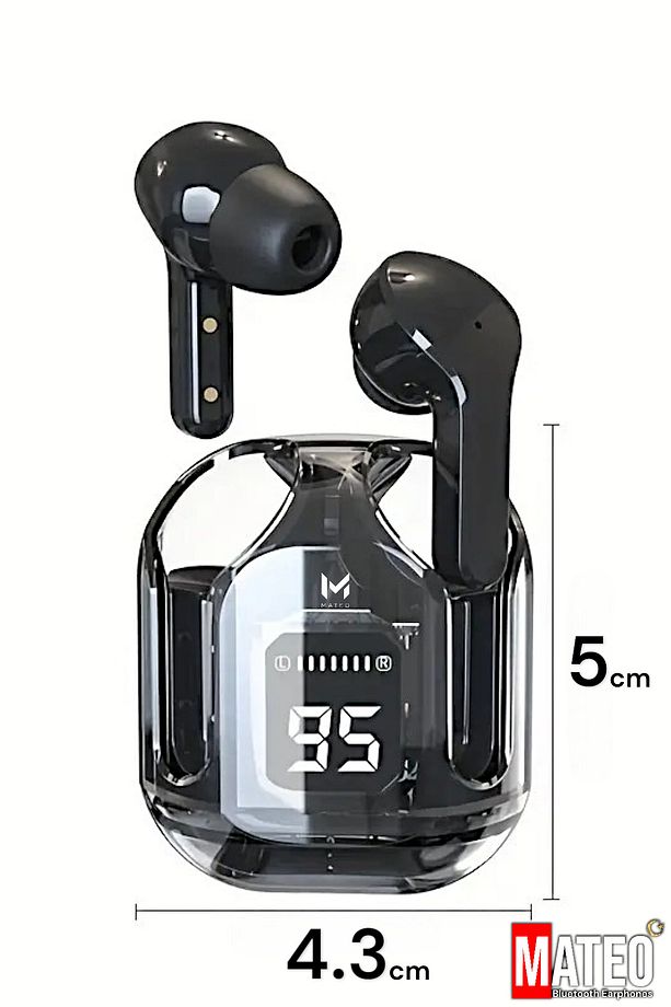 Bluetooth Kulaklık Kadın Erkek ios Android Uyumlu Dokunmatik Stereo Şeffaf LED Ekran Extra Bass TWS - 8