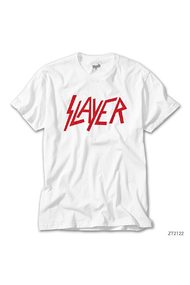 Slayer Logo Classic Oversize White T-Shirt XL