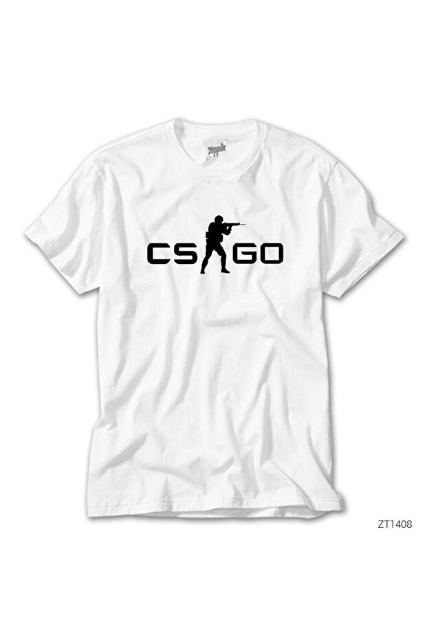 تي شيرت أبيض بشعار كاونتر سترايك CSGO