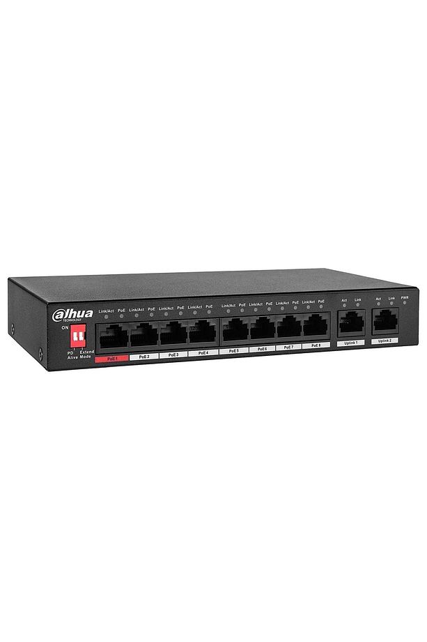 Poe Switch Pfs3010-8et-96 8x10/100 2ge Uplink 96w - 1