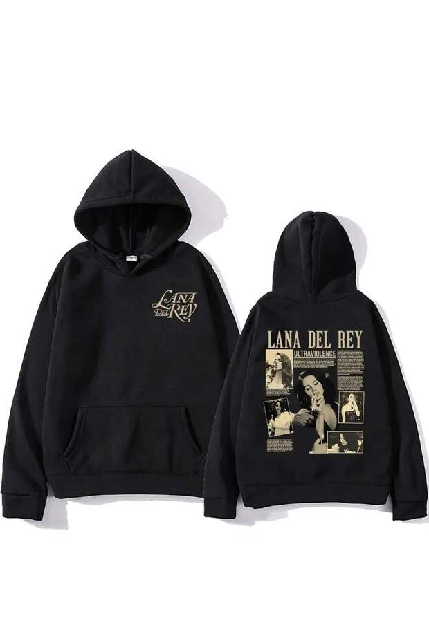 Blunt Lana Del Rey Printed Black Hooded Sweatshirt
