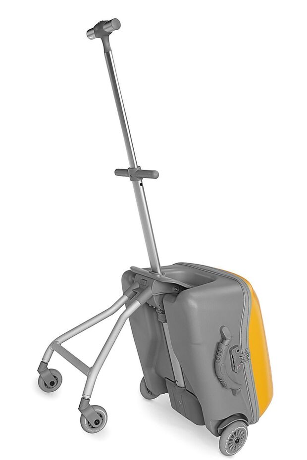 Çocuk Valizi Sevimli Ördek Oturulabilir Sarı Seyahat Bavulu - 4