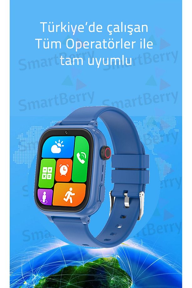 Z53 Görüntülü Görüşme Gps Wıfı Net Konum Gizli Dinleme Akıllı Çocuk Takip Saati Sim Kartlı- Lacivert - 3