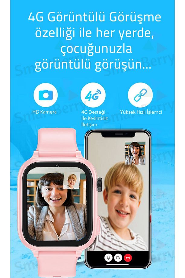 Z53 Görüntülü Görüşme Gps Wıfı Net Konum Gizli Dinleme Akıllı Çocuk Takip Saati Sim Kartlı- Lacivert - 6
