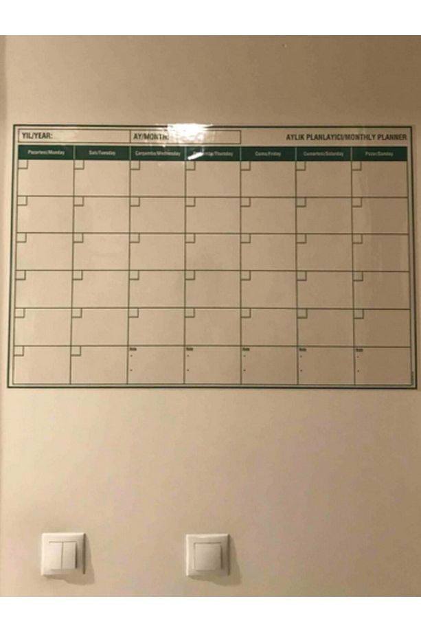 Duvara Kendiliğinden Manyetik Yapışan Aylık Program Planlayıcı Takvim 85 X 56 Cm - 8