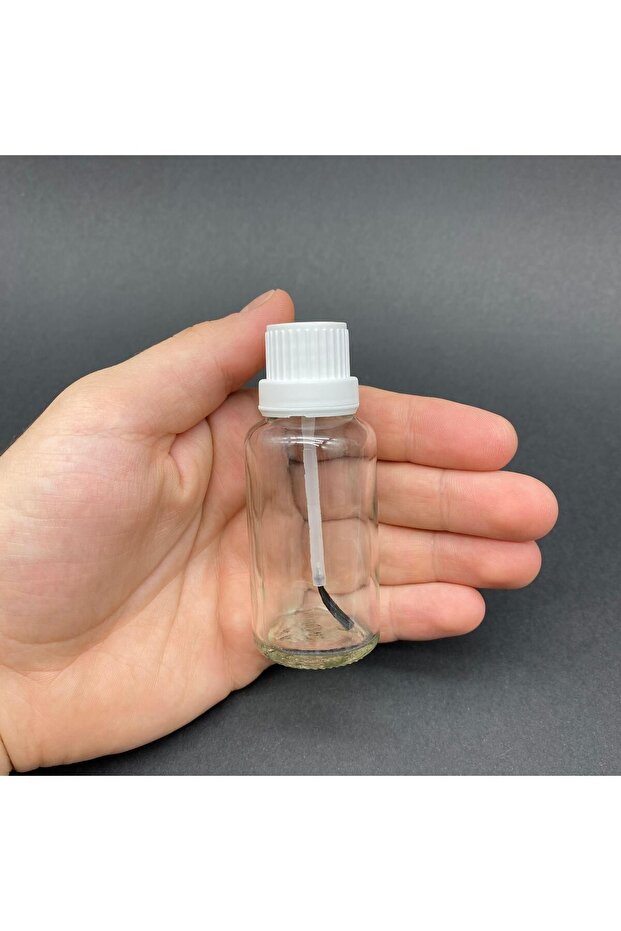 30 Cc Glass Bottle with Brush - Transparent - 30 ml Empty Nail Polish Bottle X 3 Pieces
