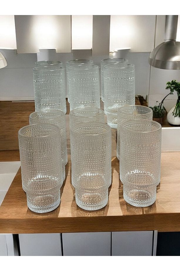 12 Kişilik Arnel Transparent Su Meşrubat Bardak Seti / 320 ML - 1